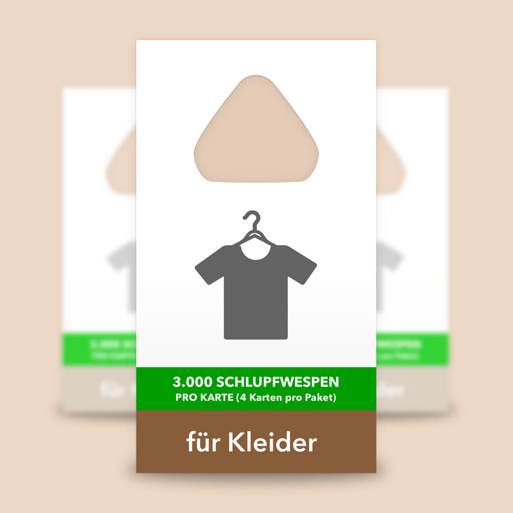 4 Karten Schlupfwespen gegen Kleidermotten
